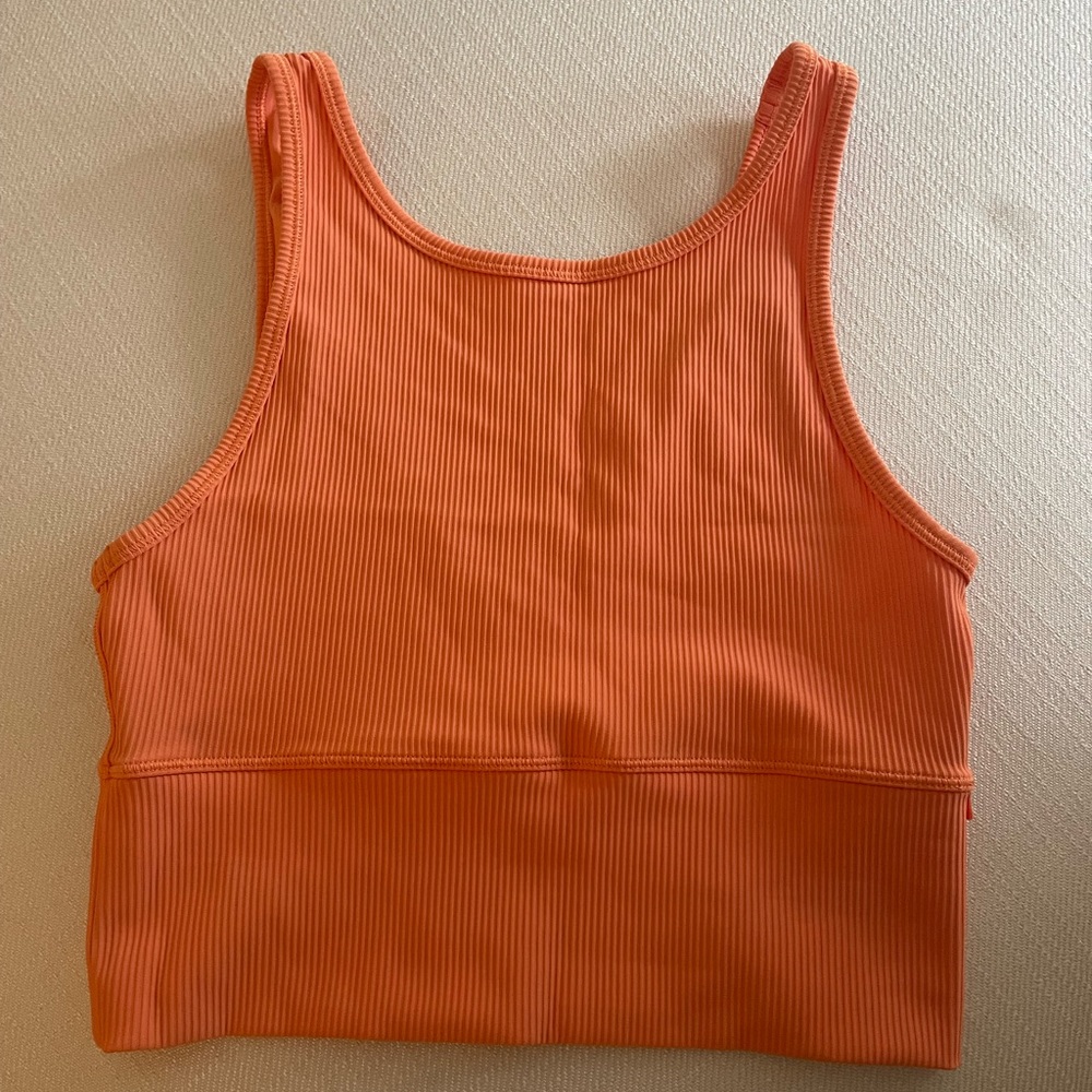 Lululemon orange cropped ribbed tank size 6